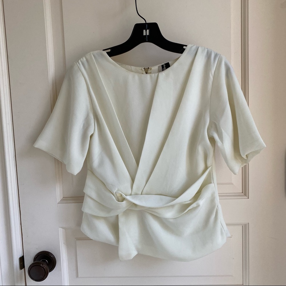 Topshop white knotted blouse